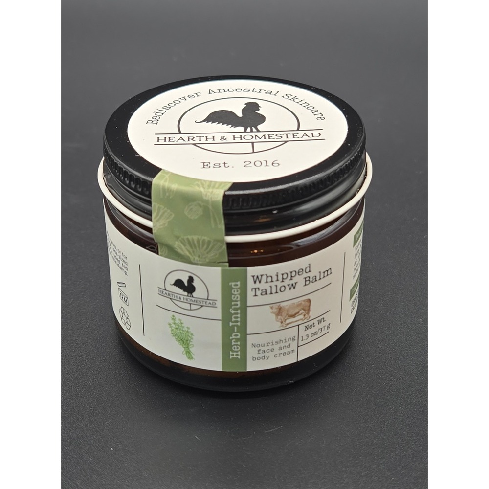 Hearth & Homestead Whipped Tallow Balm Herb Infused Face Body Cream 1.3oz